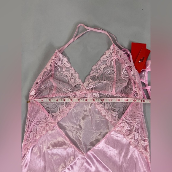 Women Sexy Lingerie Lace Mini Dress Babydoll Nightdress Sleepwear Sz XXL ‎ Pink - Picture 5 of 7